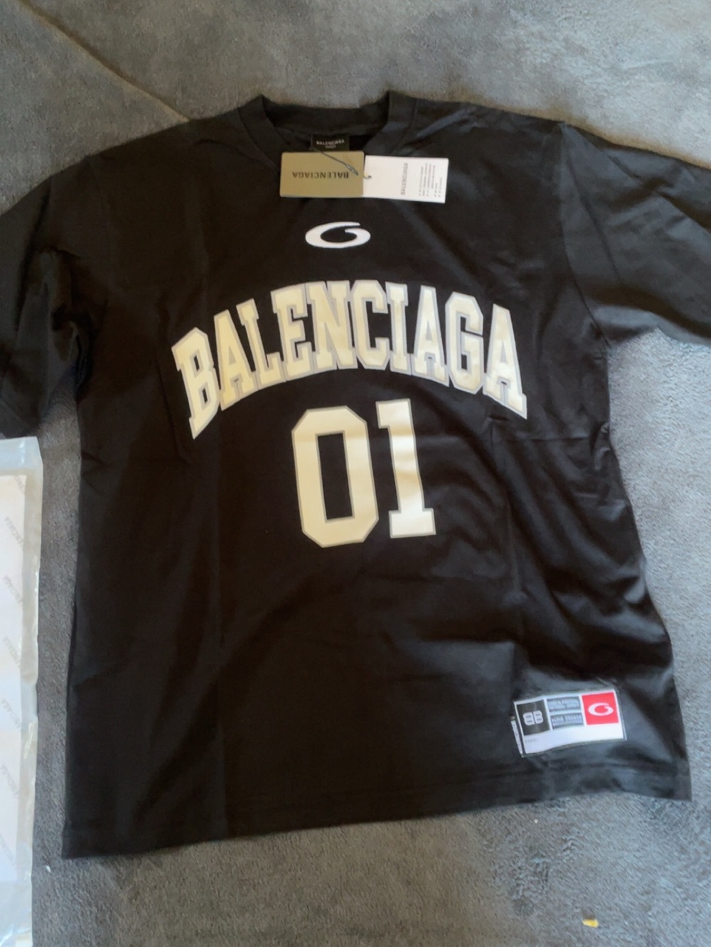 Balenciaga Black Short-Sleeve '01 Logo Tee